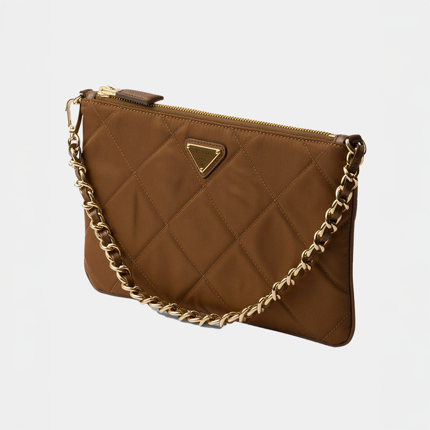 Re-Nylon Mini Quilted Pouch Clutch Bag