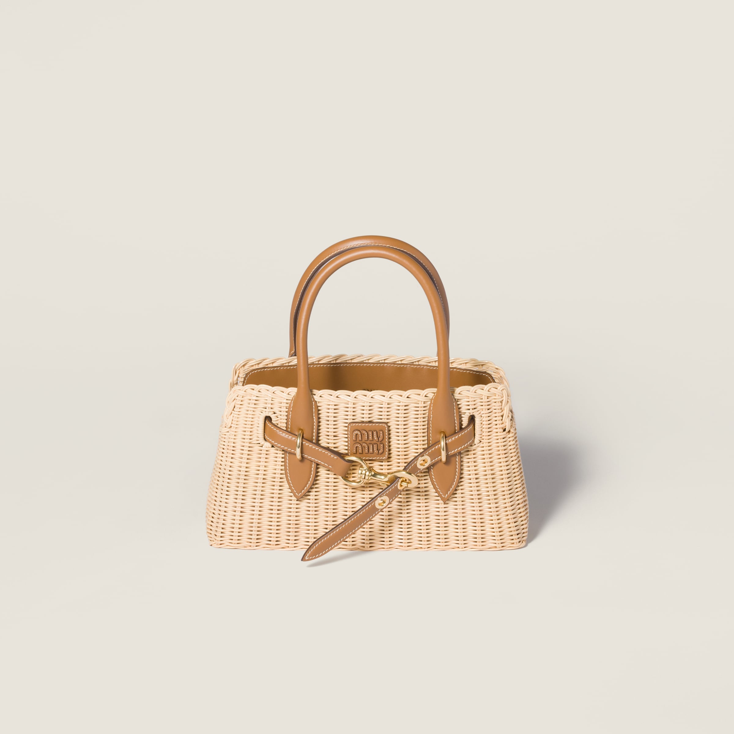Borsa a mano Aventure in midollino e pelle