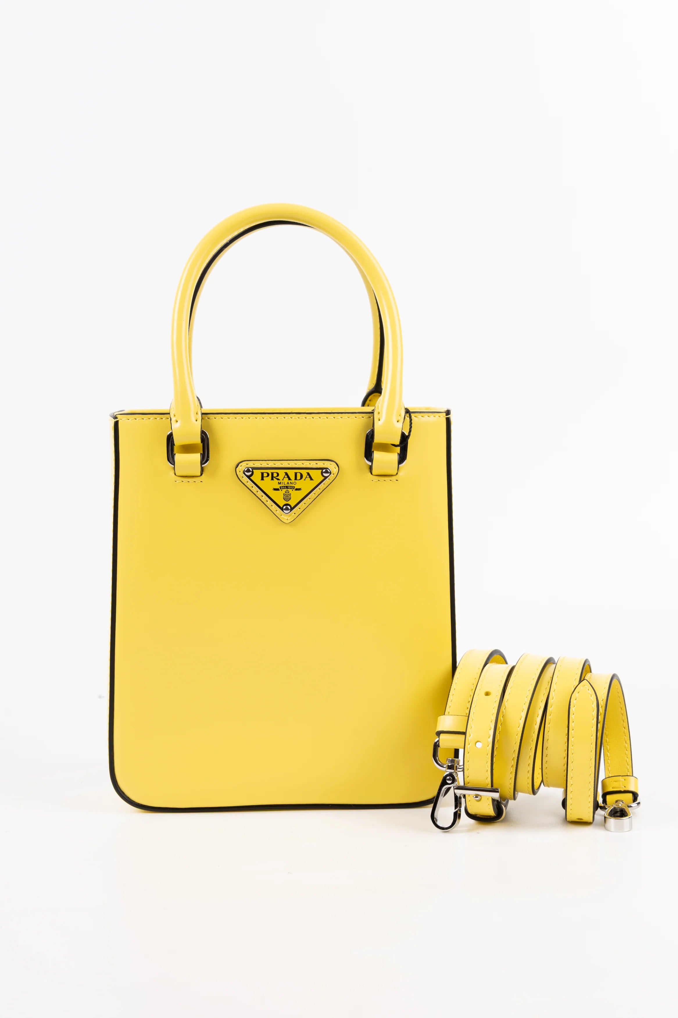 Prada small brushed leather tote