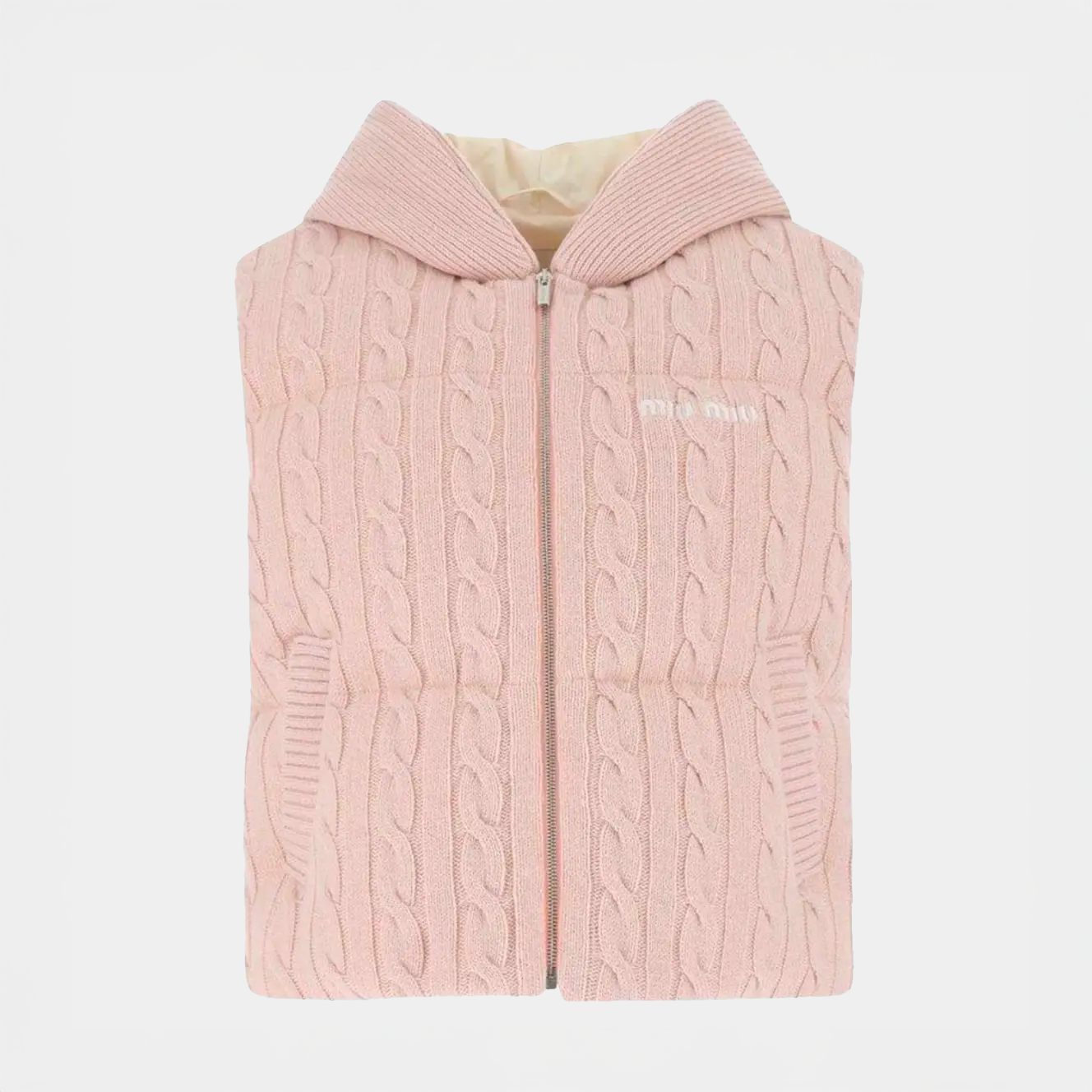 gilet miumiu rosa cipria