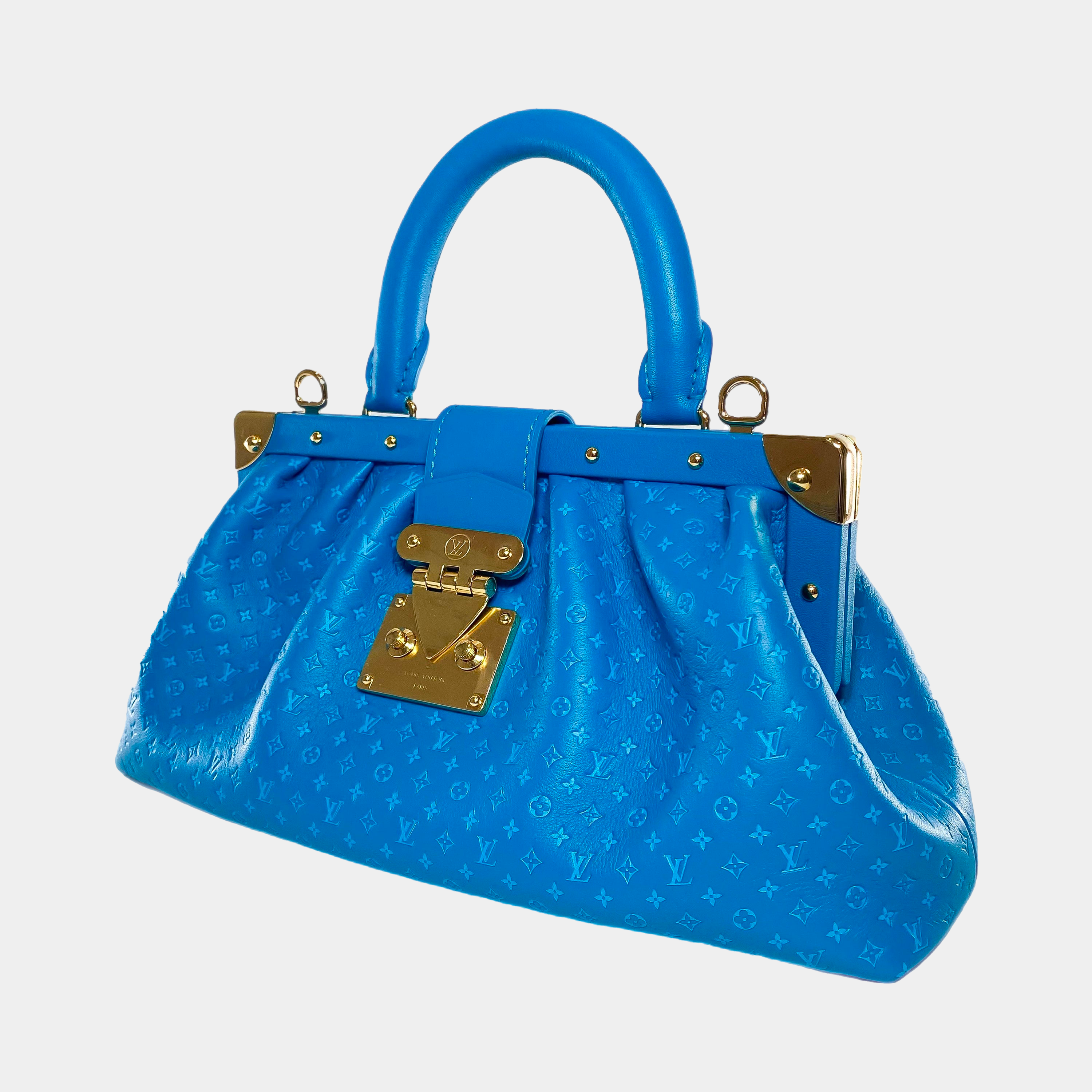 LOUIS VUITTON TURQUOISE EMBOSSED NANOGRAM
