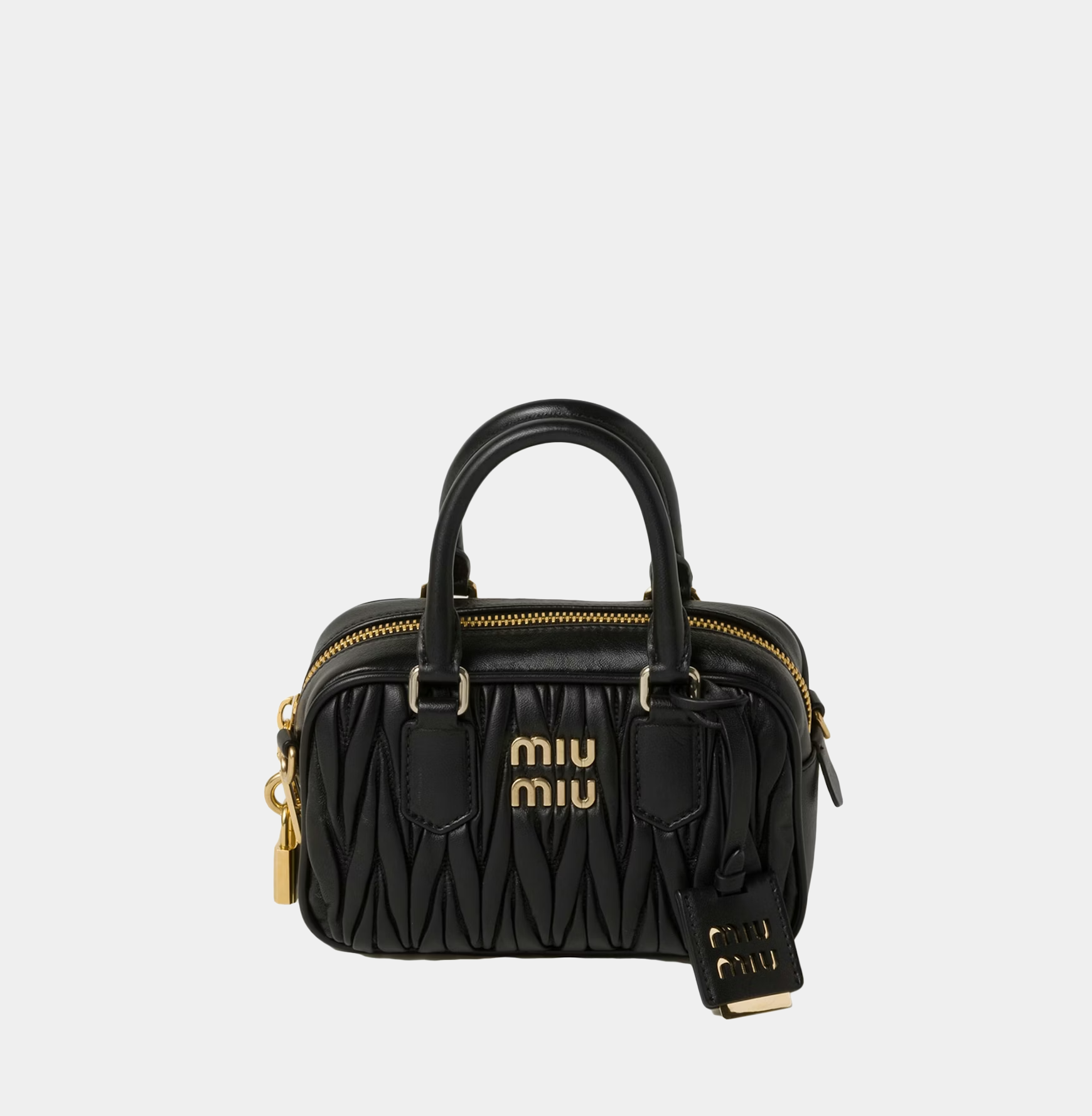 borsa a mano miu miu matalasse in nappa nero