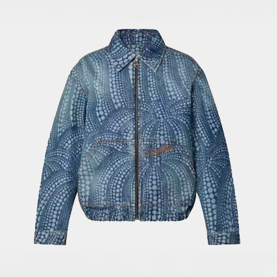 Louis Vuitton x Yayoi Kusama Giacca di Jeans Ricamata Blu