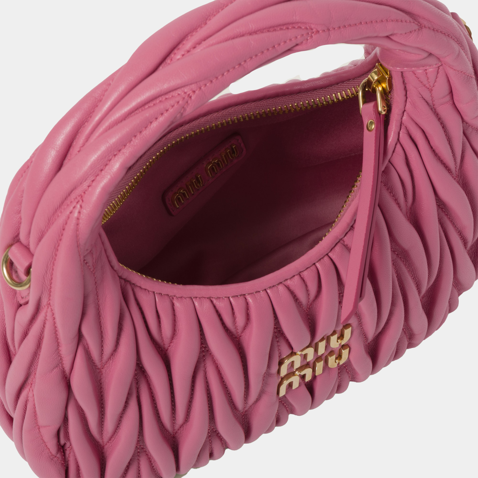 Wander matelassé nappa leather hobo bag