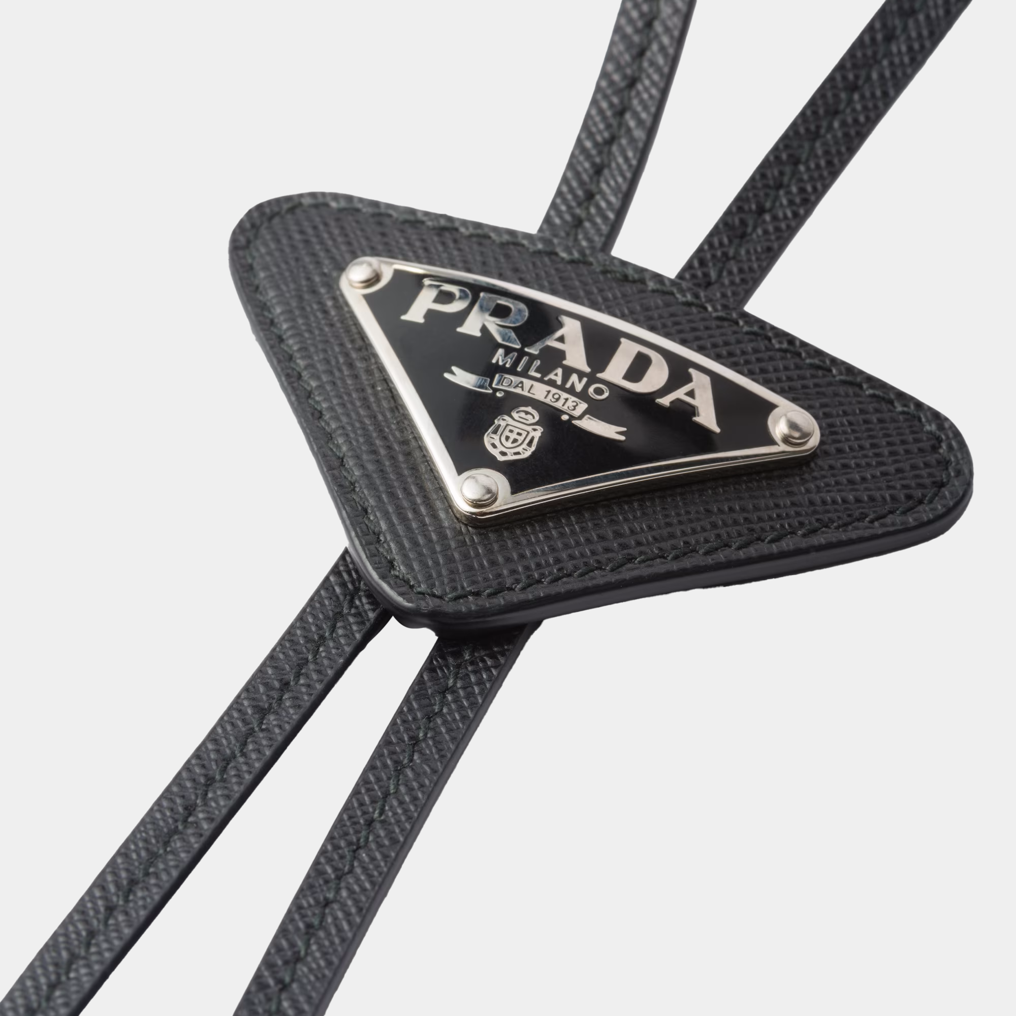 Bolo Tie in Saffiano con logo