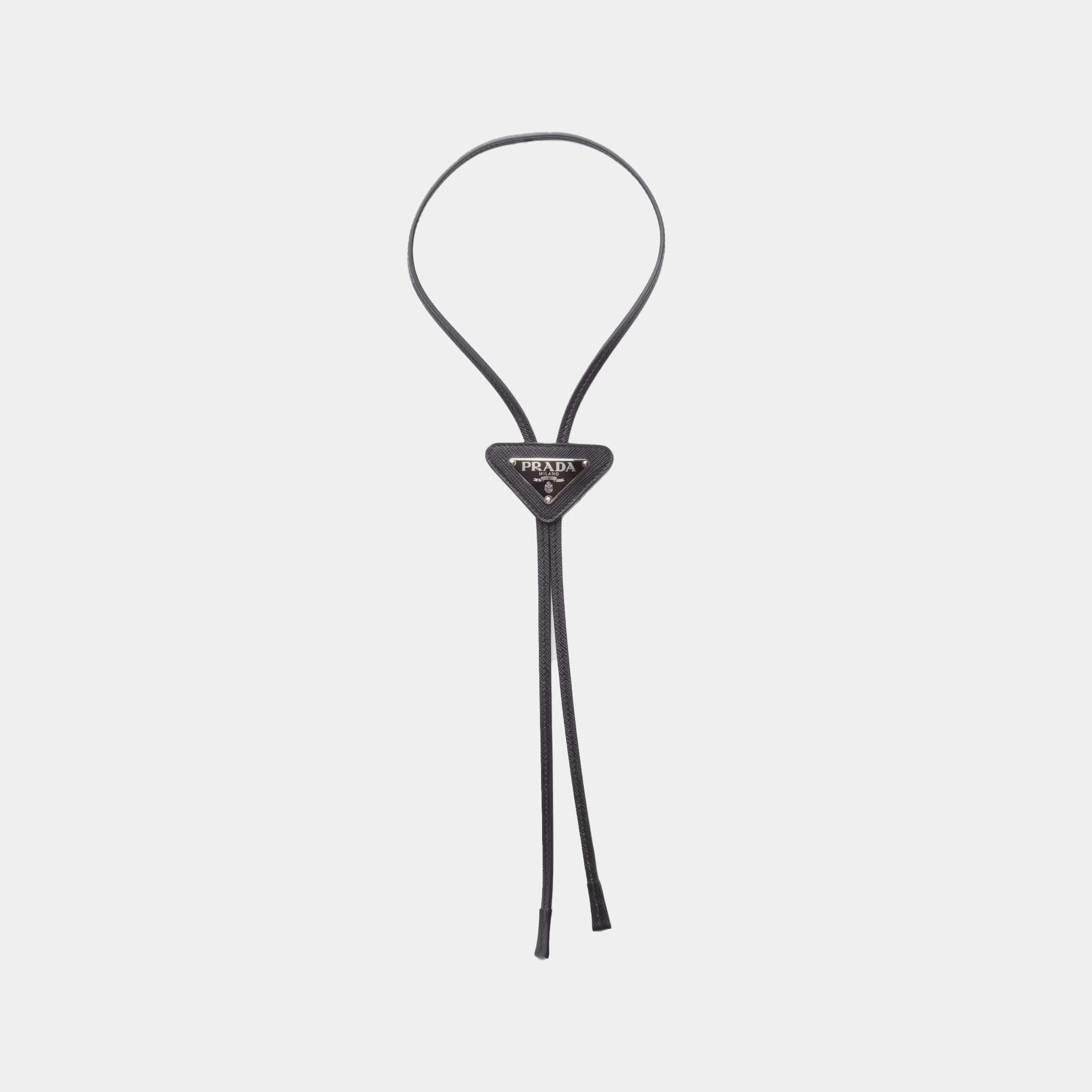 Bolo Tie in Saffiano con logo
