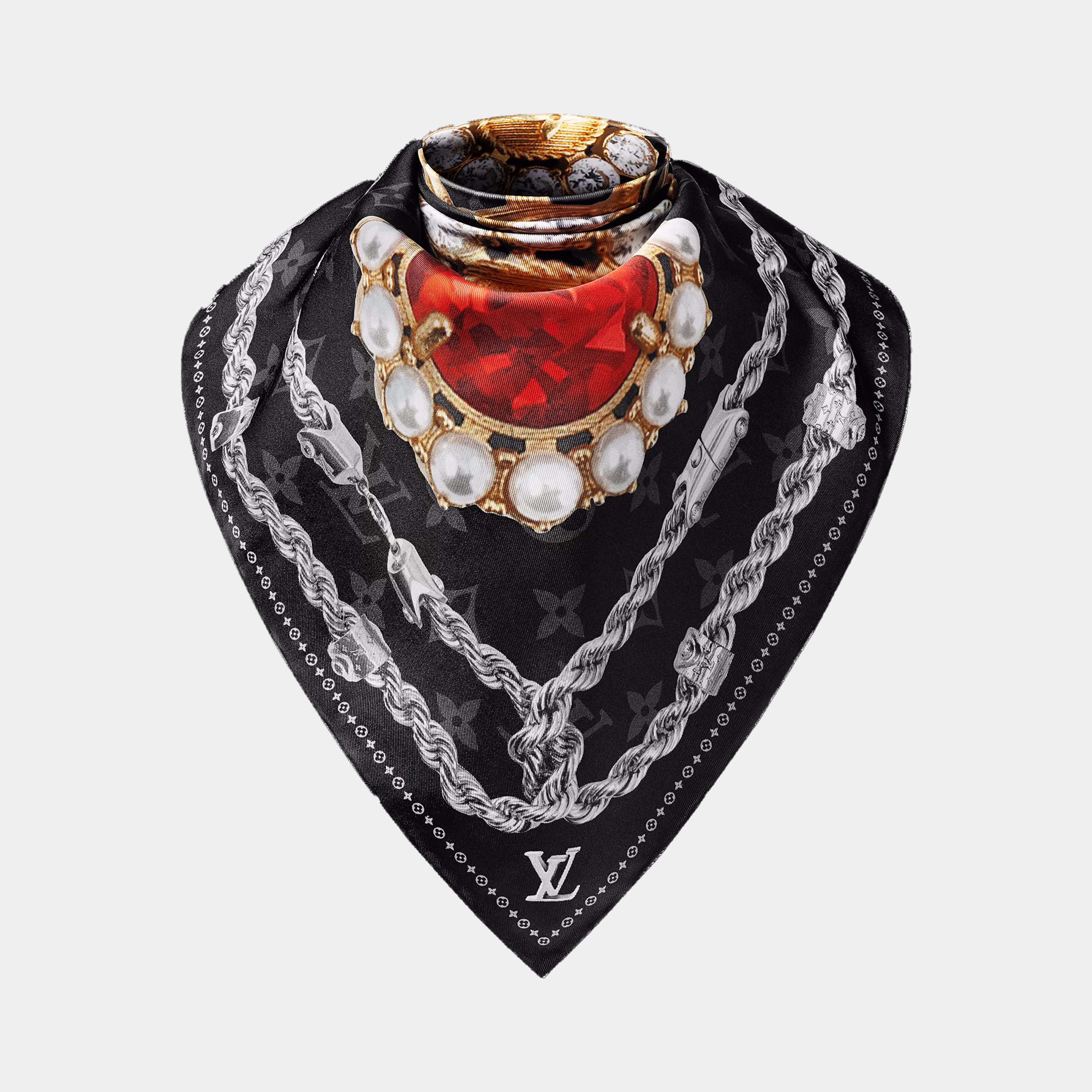 LV Dynasty Brooch Silk Square