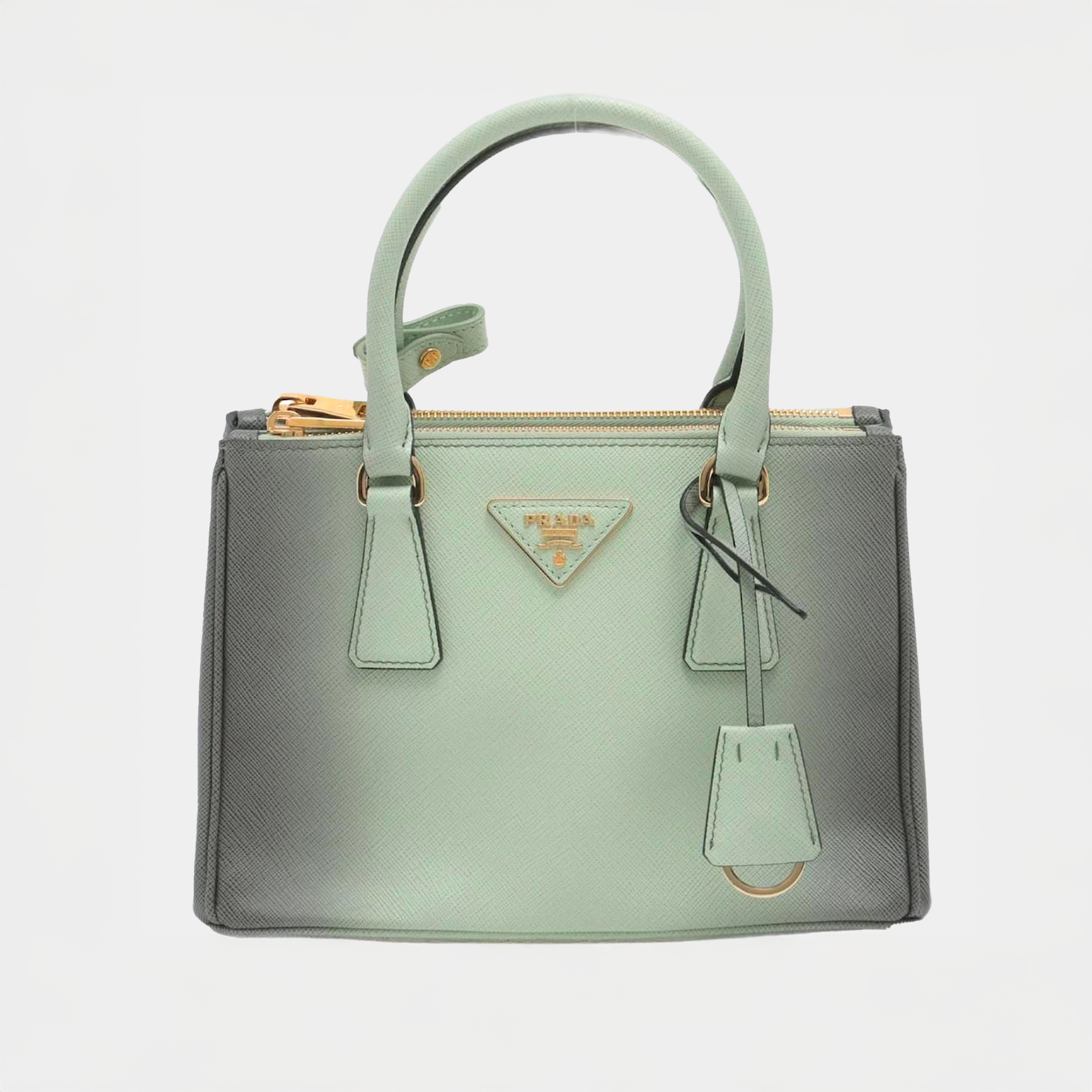 Prada Galleria Small Saffiano Pelle Ombreggiata Verde Chiaro