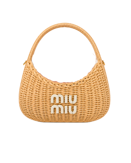 miu miu wander in midollino naturale/white