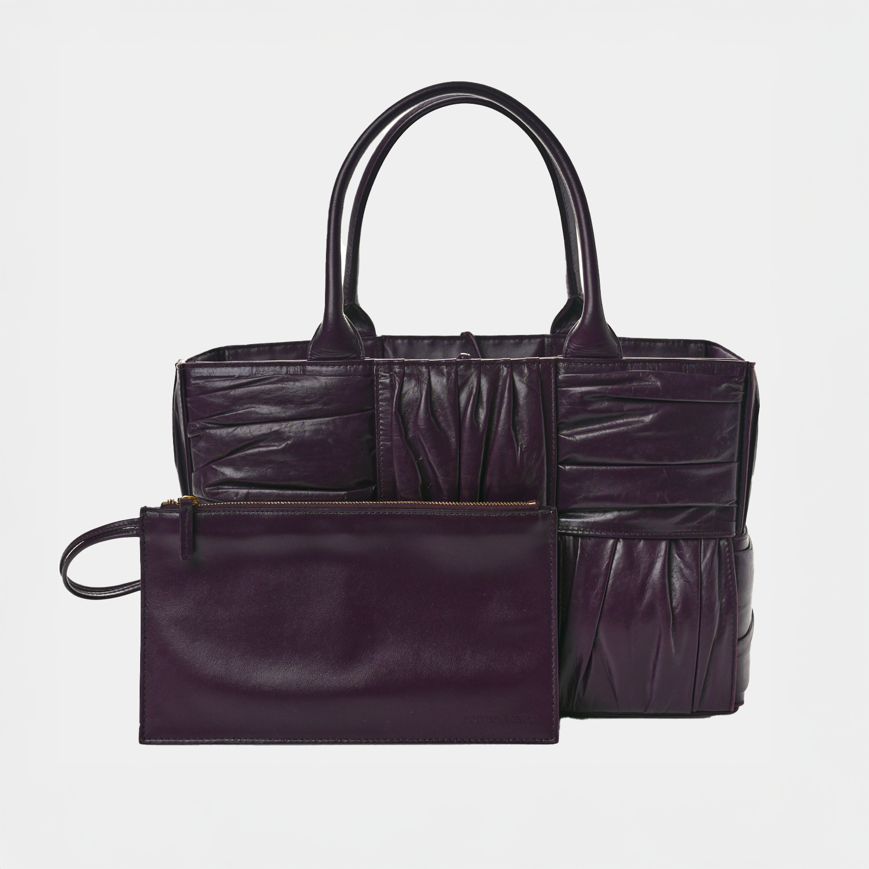 borsa bottega veneta Foulard Intrecciato Pleated Medium Arco Tote