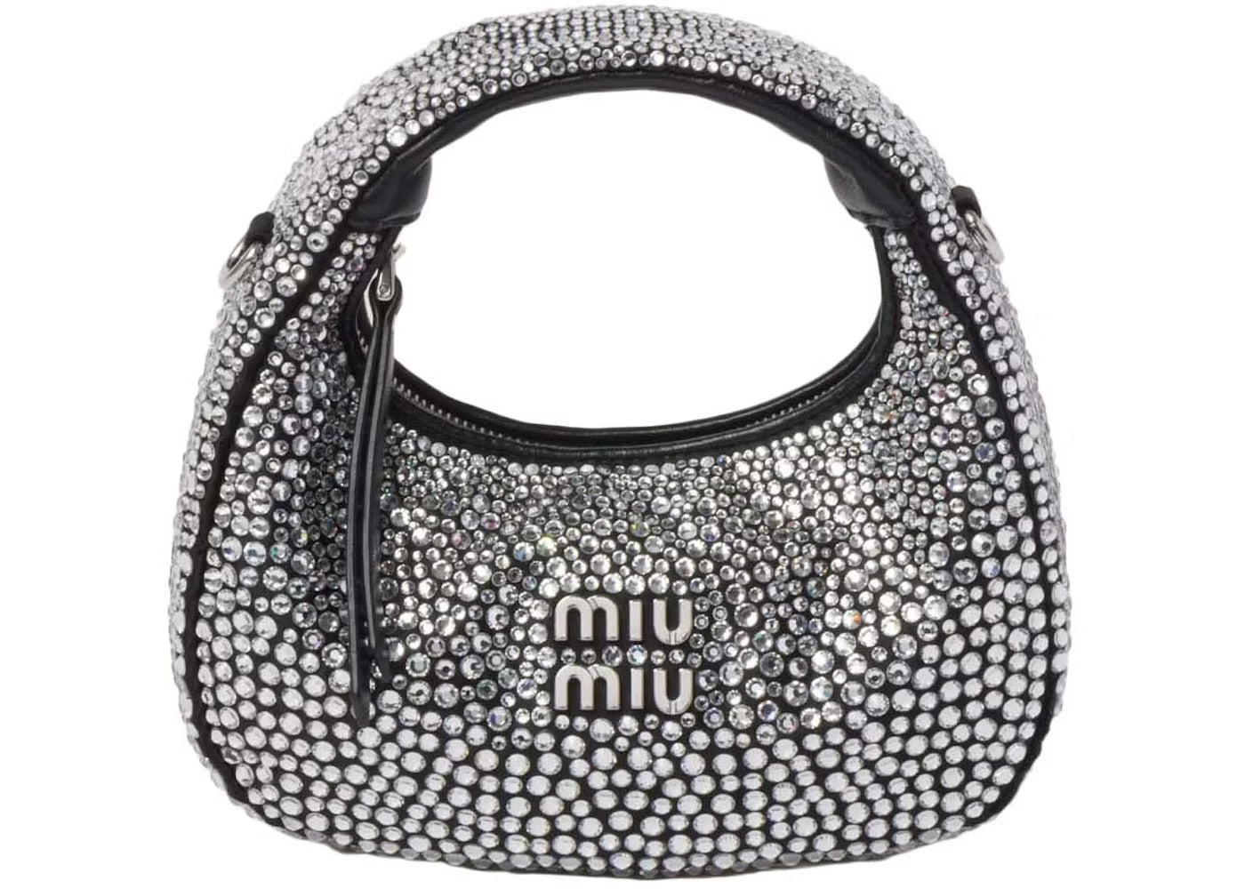 Mini borsa Hobo con cristalli
