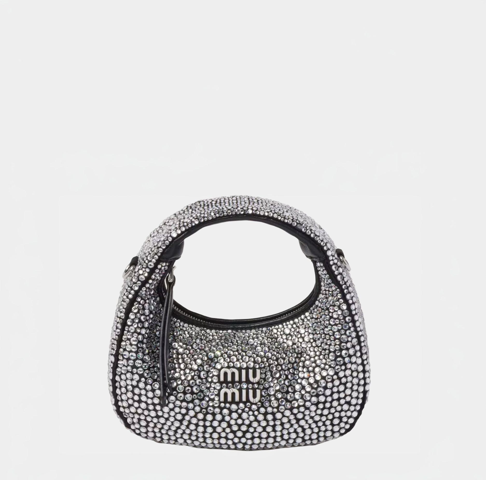 Mini borsa Hobo con cristalli