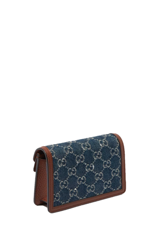 Super Mini Dionysus Bag in GG Jacquard Denim