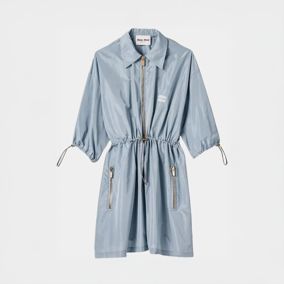 Technical Silk Mini Dress Miu Miu