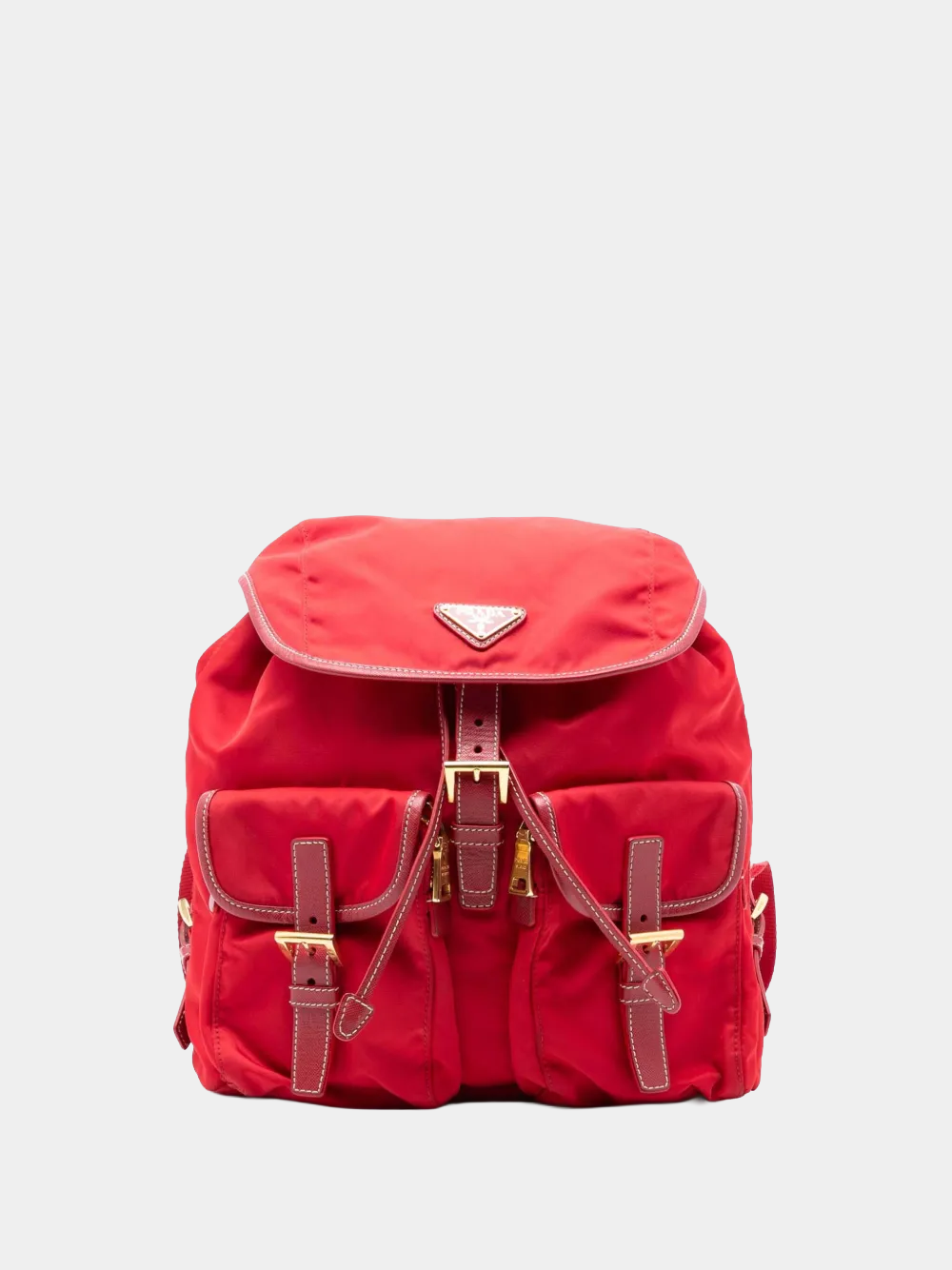 Zaino Prada in tela rossa e pelle rossa