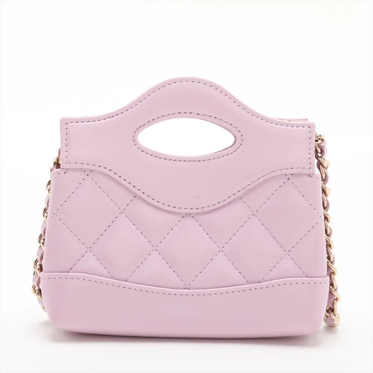 Chanel Chanel 31 Micro Leather Chain Shoulder Bag Pink Gold