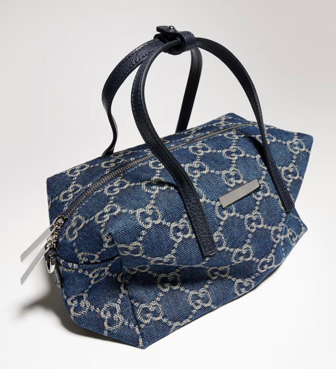Mini Gucci Boston con placca Gucci