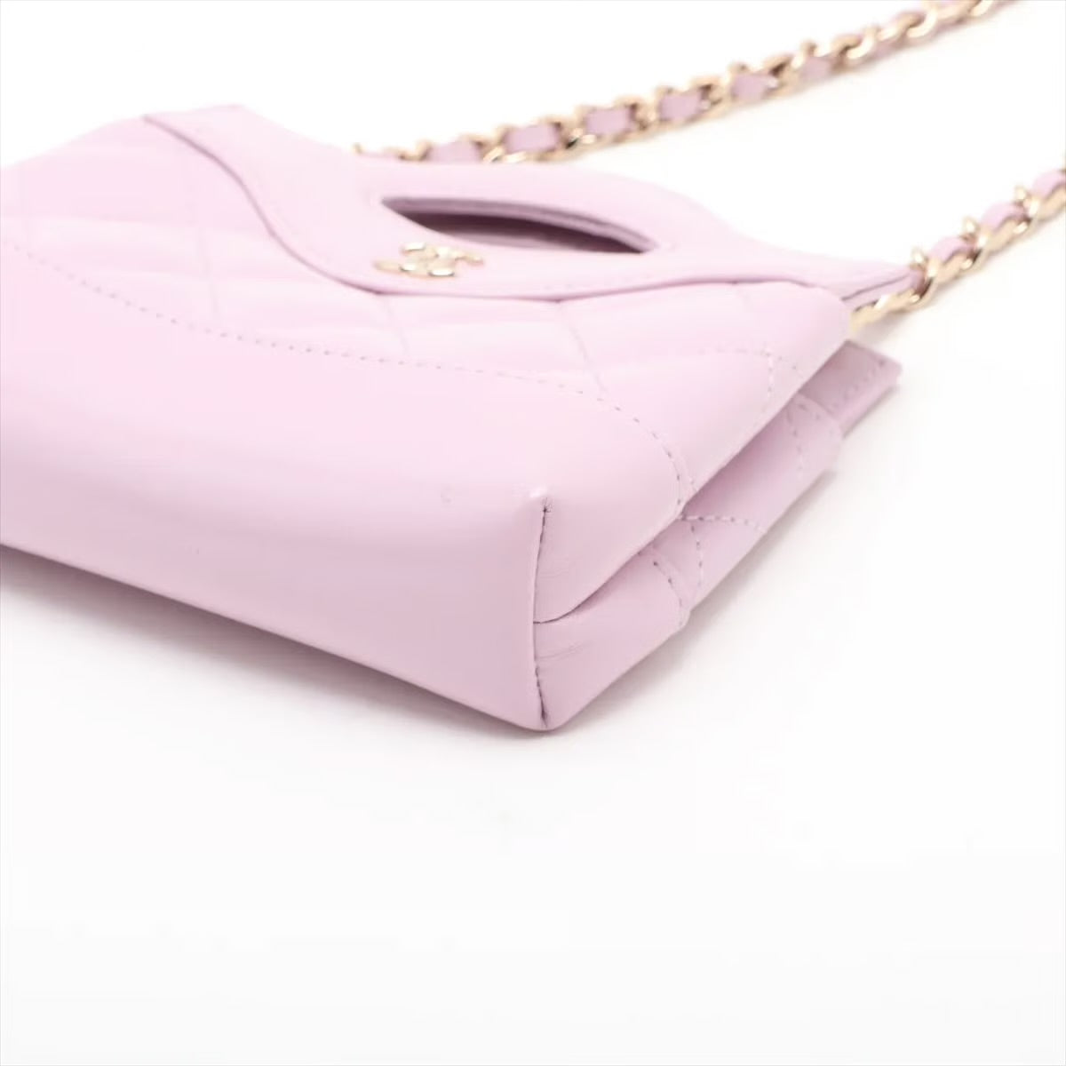 Chanel Chanel 31 Micro Leather Chain Shoulder Bag Pink Gold