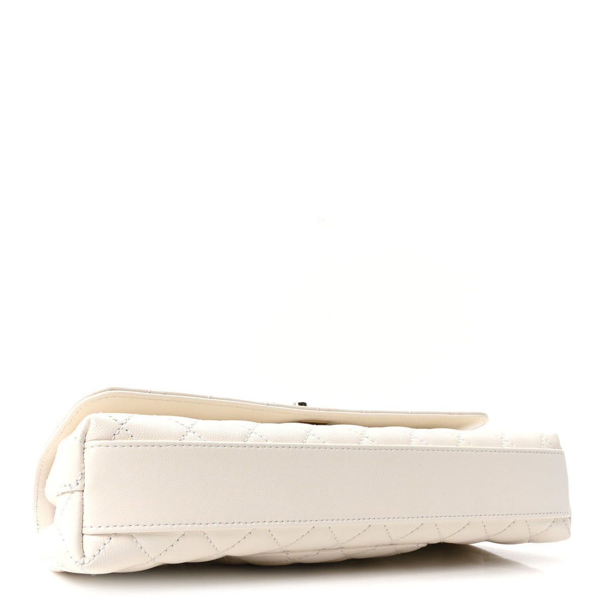 Chenel Caviar Quilted Maxi East West Coco Handle Flap White