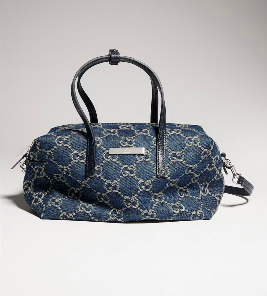 Mini Gucci Boston con placca Gucci