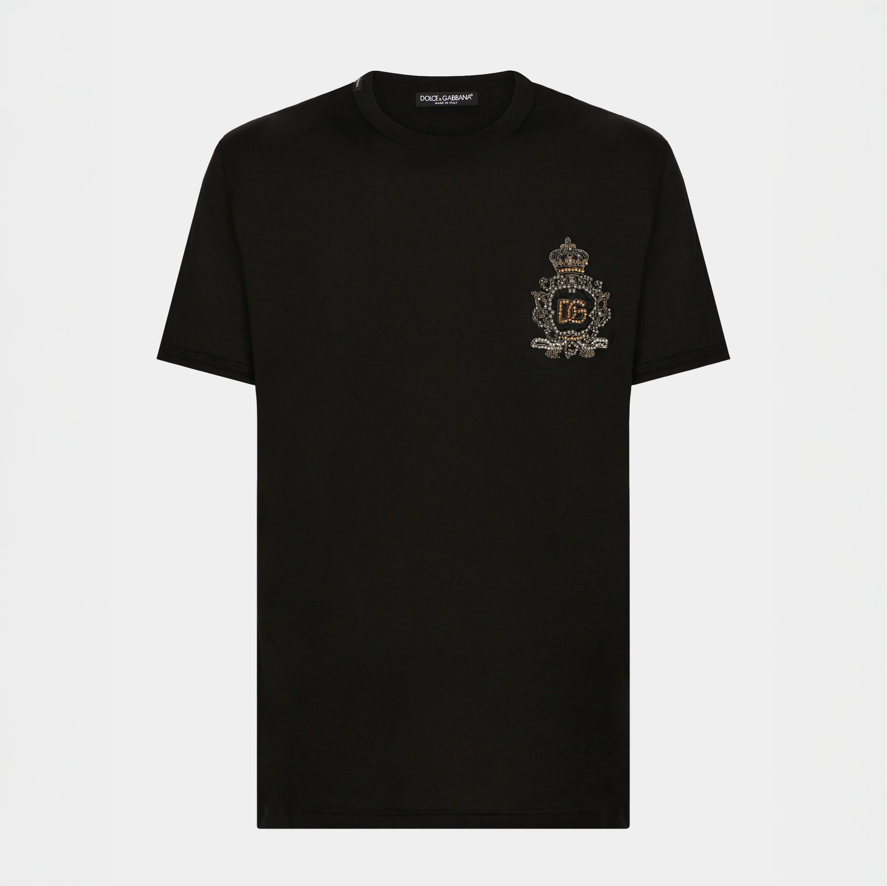 Dolce & Gabbana T-Shirt Cotone Con Patch DG Araldico - MS Luxury