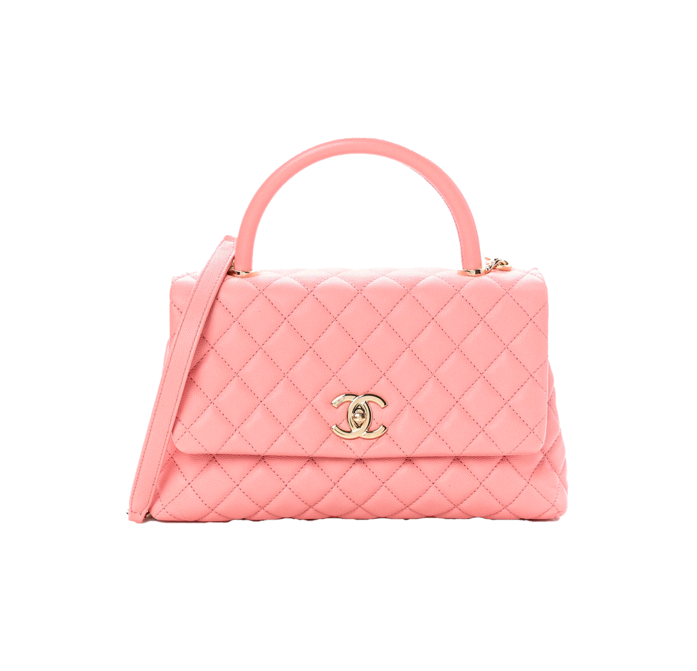 Chanel caviar quilted small coco handle flap