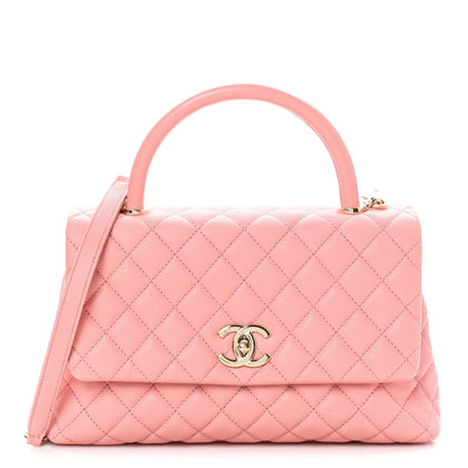 Chanel caviar quilted small coco handle flap
