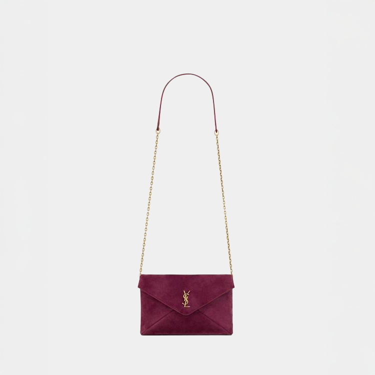 Saint Laurent Cassandre Small Chain Pouch In Suede - MS Luxury