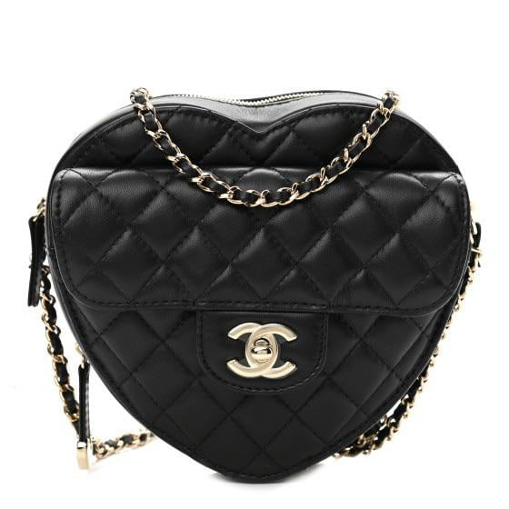 Chanel Lambskin Quilted CC In Love Heart