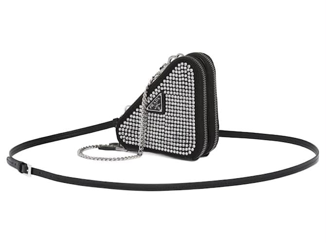 Prada Triangular embellished nera