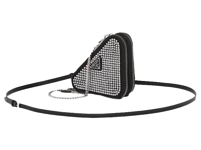 Prada Triangular embellished nera