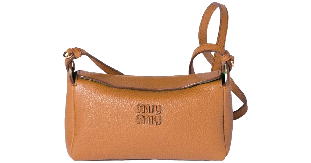 Borsa miu miu pochette en cuir brown