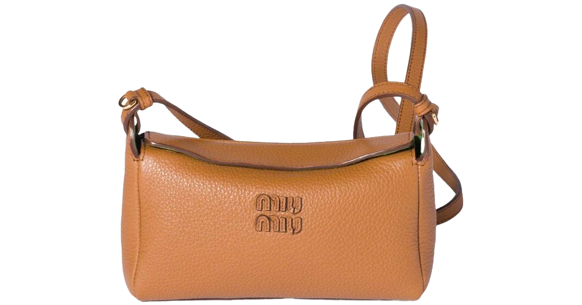Borsa miu miu pochette en cuir brown