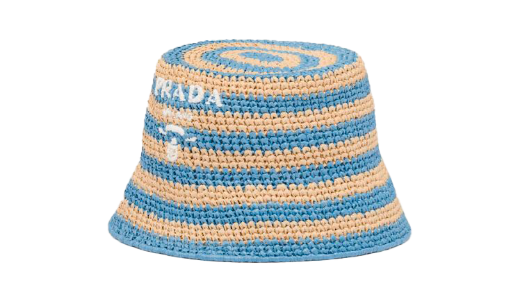 bucket Prada celeste in crochet