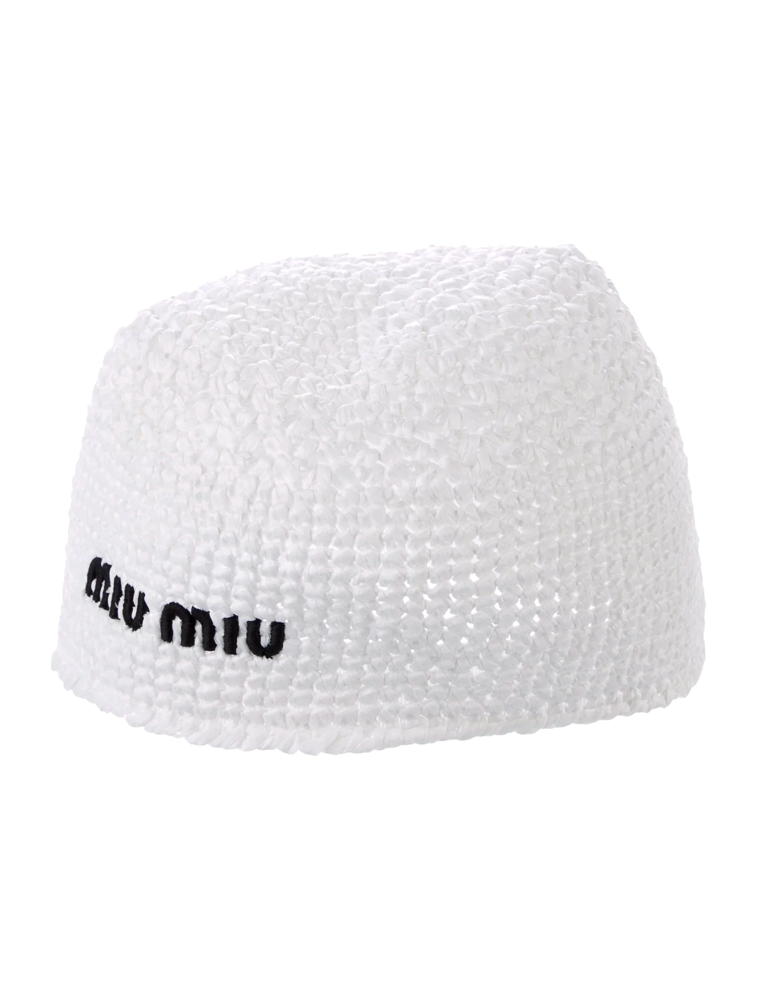 cappello miu miu în crochet bianco