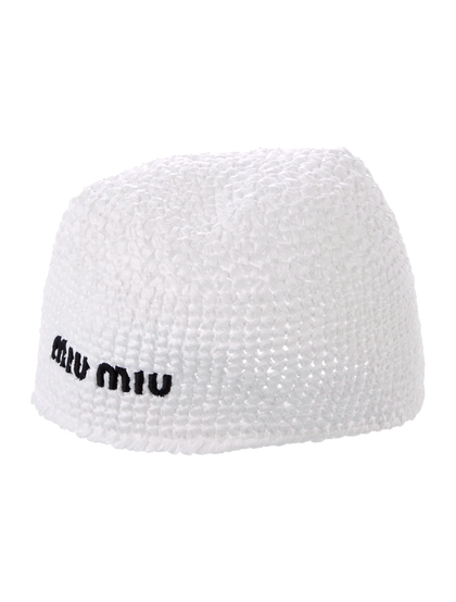 cappello miu miu în crochet bianco