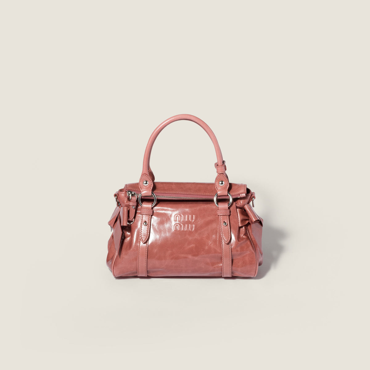 Miu Miu borsa a mano in pelle lucida