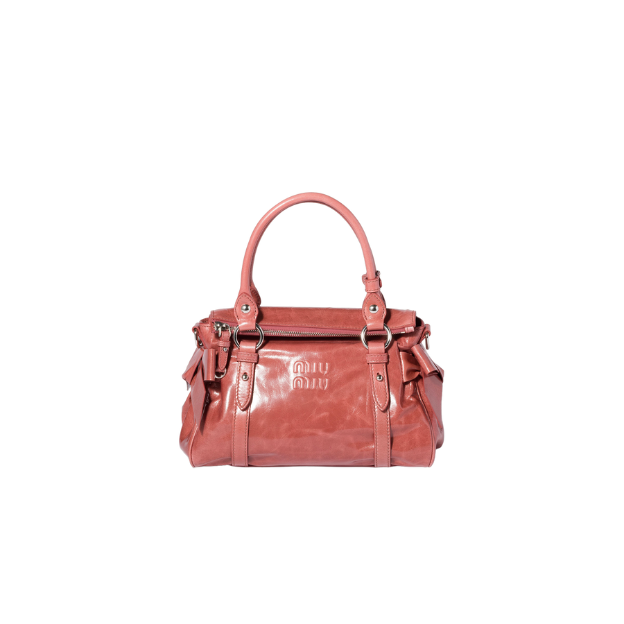Miu Miu borsa a mano in pelle lucida