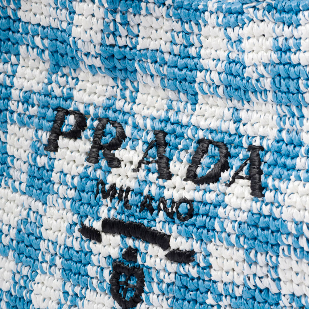 borsa da mare Prada in rafia