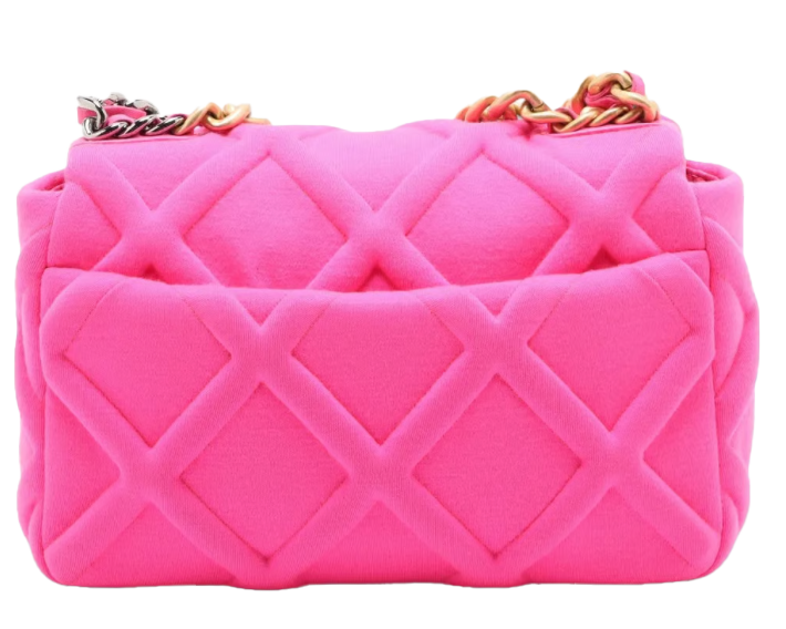 Chanel CHANEL 19 Cotton Chain Shoulder Bag Pink Gold x Silver