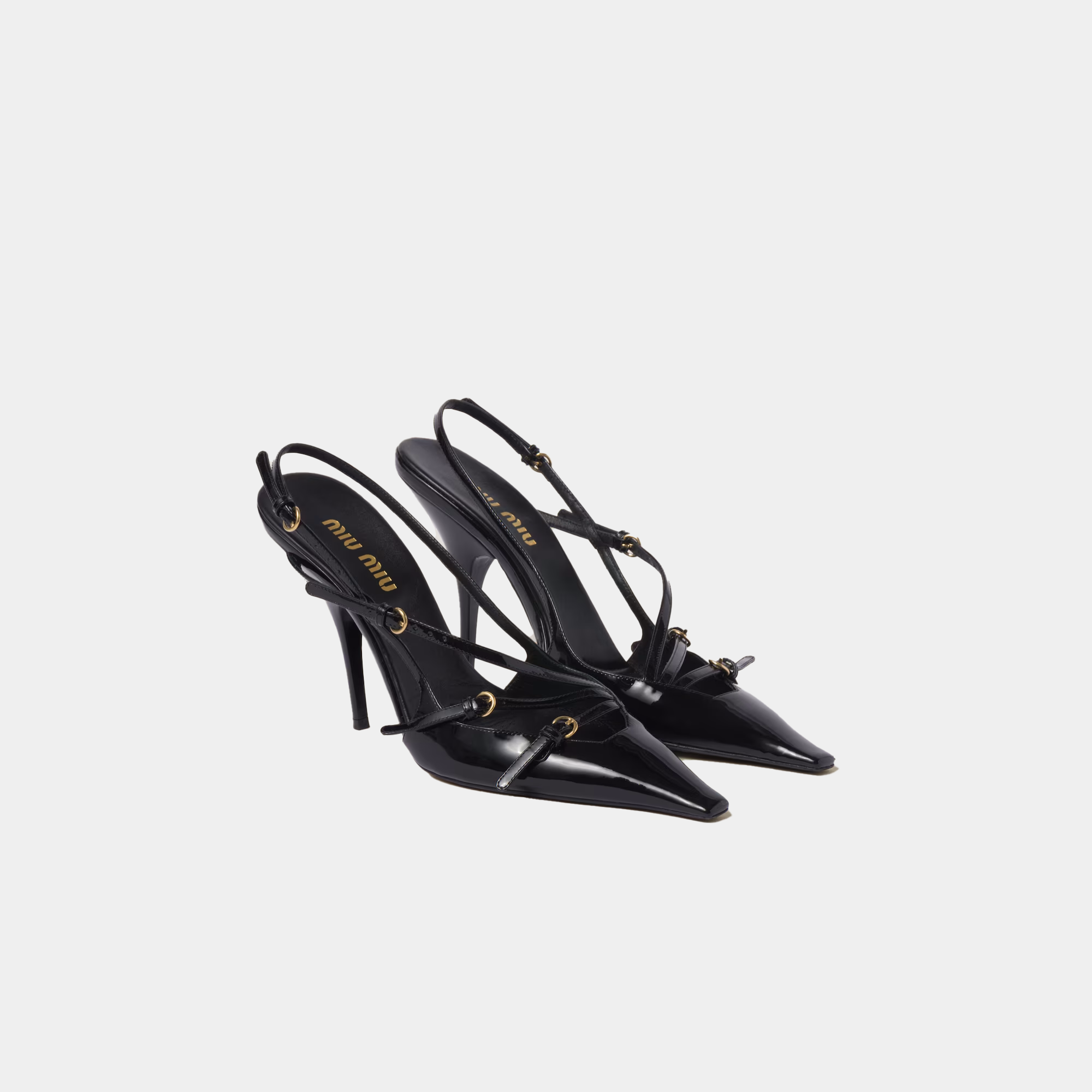 Décolleté slingback in vernice MiuMiu