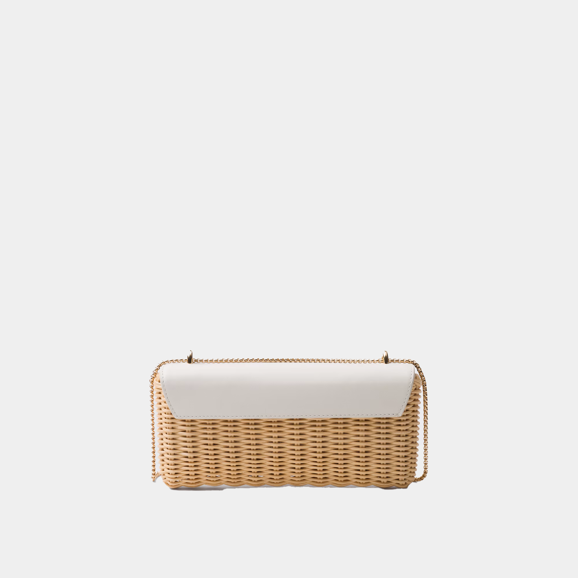 Mini borsa Prada in midollino e pelle