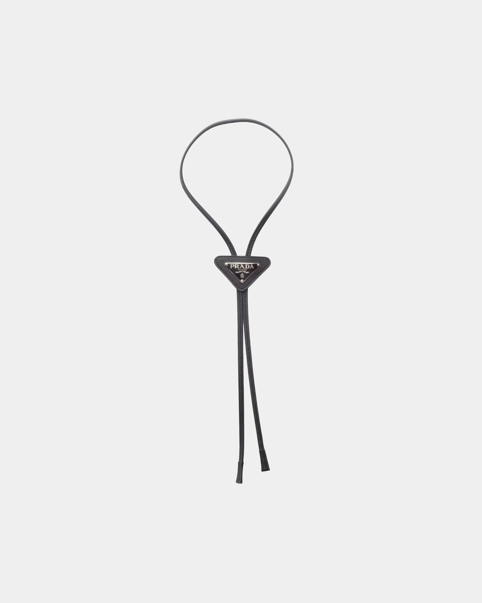 Bolo Tie in Saffiano con logo