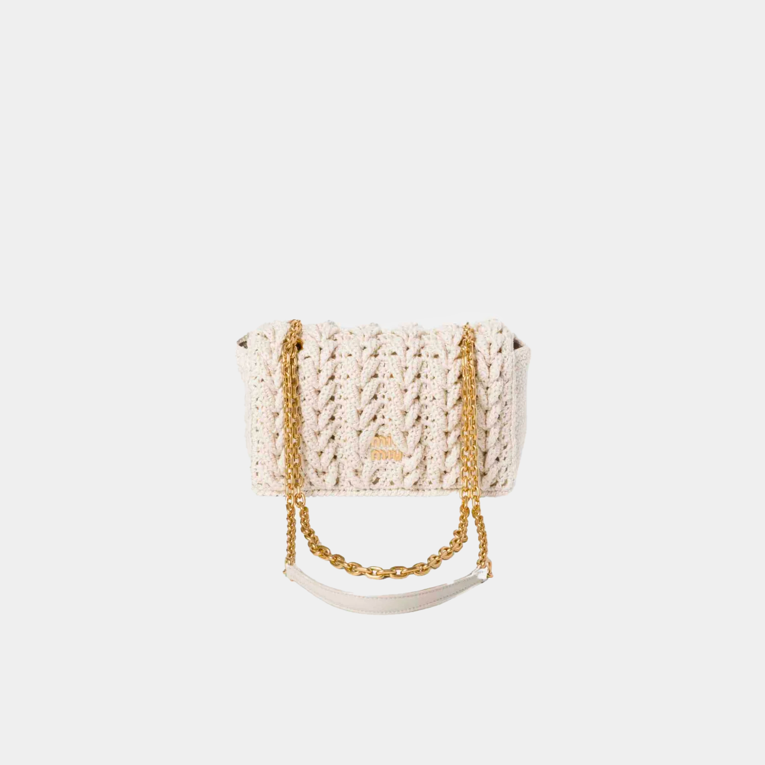 MIU MIU Cotton Cable Knit Mini Bag