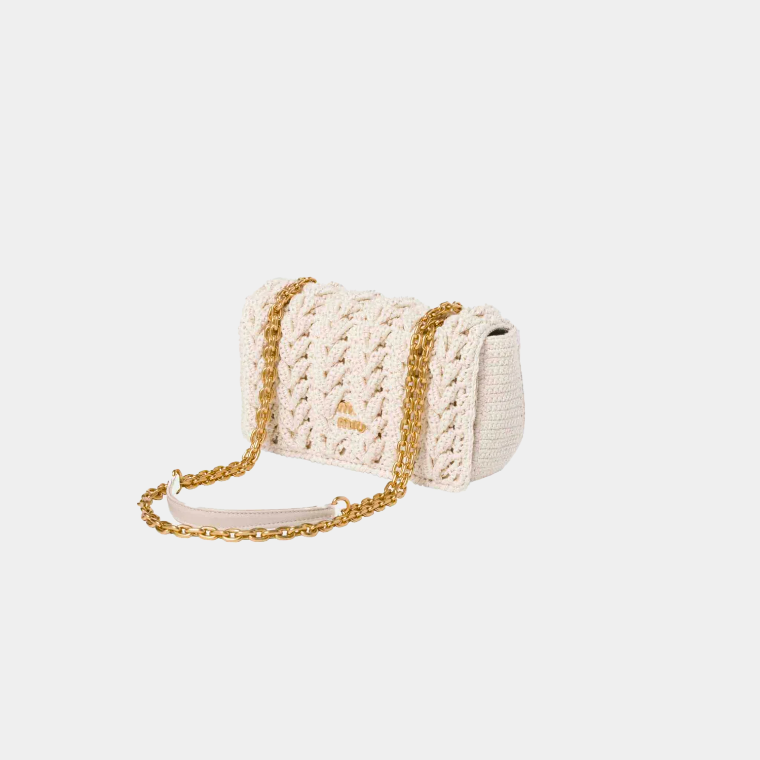 MIU MIU Cotton Cable Knit Mini Bag