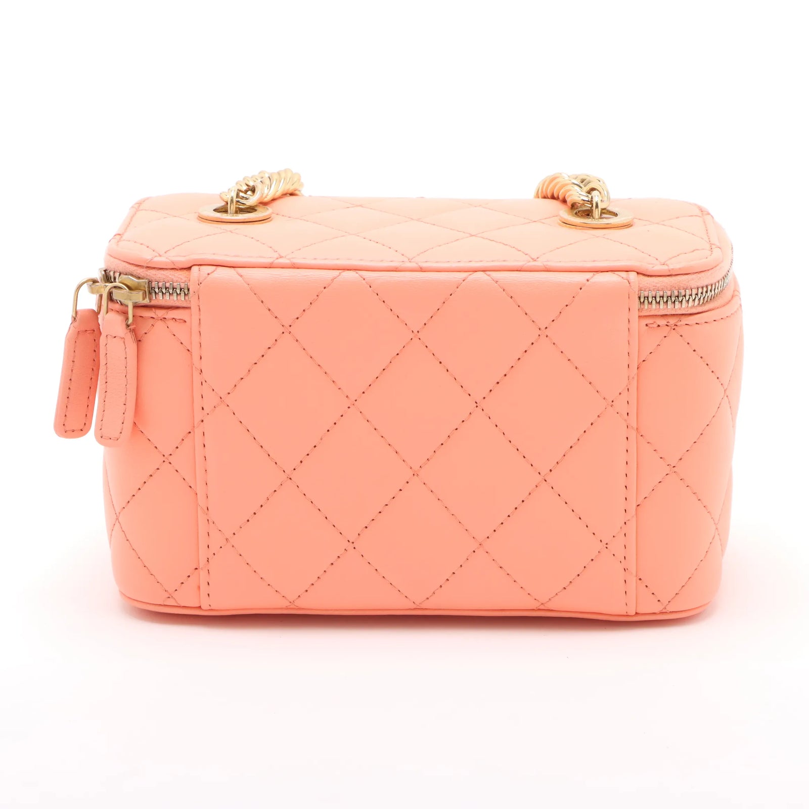 Chanel Matelasse Lambskin Vanity bag Pink Gold Metal Fittings - MS Luxury