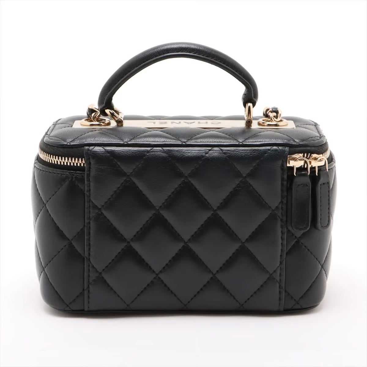 Chanel Matelasse Lambskin Vanity bag Black Gold Metal Fittings