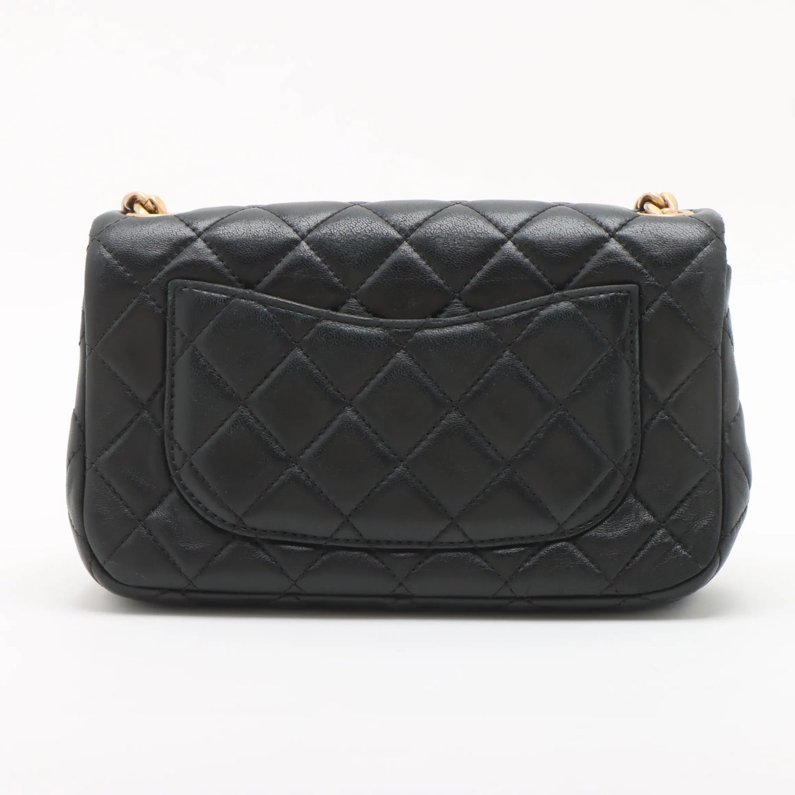 Chanel Matelasse Lambskin Single Flap Single Chain Bag Black